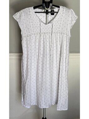 Eileen West Size 2X 100% Cotton Cap Sleeve Short Night Gown Shirt Floral